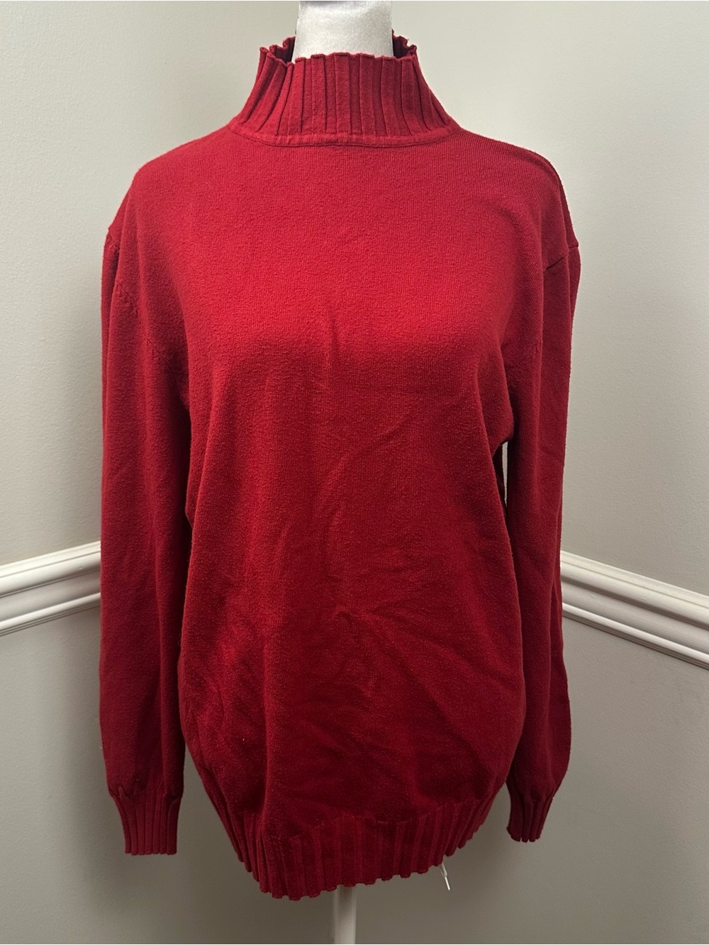 Zara Red Mock/Turtleneck Women's Sweater XL